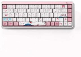Klaviatūra Akko Tokio JIN 01, Anglų (US), balta/rožinė