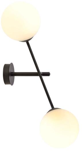 Lampa sienas Emibig Linear K2 1169/K2, E14, 2 x 10 W, balta krās. / melna krās., 15 x 15 cm