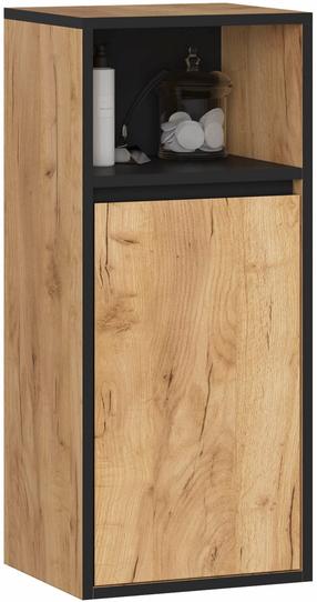 Pakabinama vonios spintelė Akord Vami, ruda/juoda, 30 cm x 35 cm x 80 cm