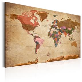 Reprodukcija Artgeist World Map: Brown Elegance N6471-DK, 90 cm x 60 cm