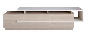 TV staliukas Kalune Design Pia, balta sp./šviesiai ruda sp., 180 cm x 38.9 cm x 46.4 cm