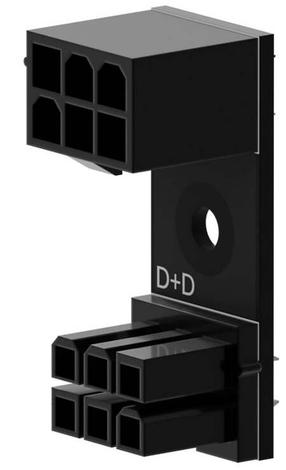 Adapteris Singularity Computers 6-Pin PCIe 180 Grad Adapter D+D, juoda sp.