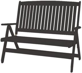 Lauko suoliukas Folkland Timber Bavaria, juodas, 61 cm x 50 cm x 106 cm