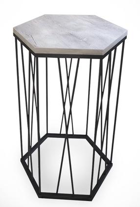Журнальный столик Kalune Design Cetrus Deniz, дубовый цв./черный цв., 35 см x 35 см x 62 см