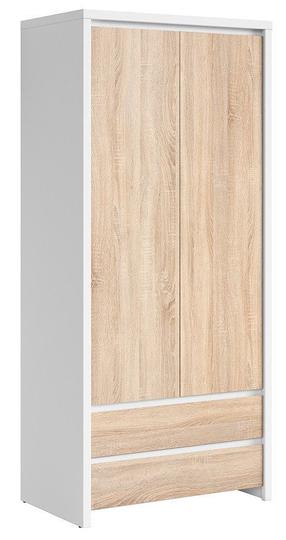Spinta Kaspian, ąžuolo sp./balta sp., 90 cm x 55.5 cm x 200.5 cm