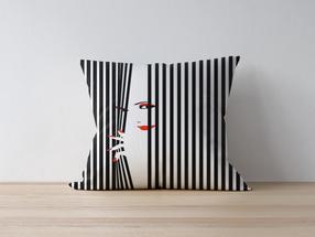 Dekoratīvs spilvena pārvalks Mioli Decor 1058, balta krās./melna krās., 43 cm x 43 cm
