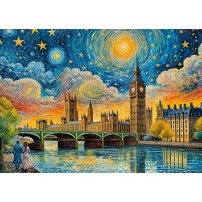 Puzle CherryPazzi - 1000 Impressionist Sky over London 30882, 50 cm x 70 cm, 1000 gab.