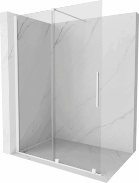 Dušo sienelė Mexen Walk-In Velar, 150 cm x 200 cm, balta sp./grūdintas