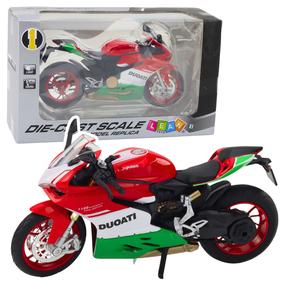 Rotaļu motocikls Lean Toys Model Replica 22620, 1:12, sarkana krās./zaļa krās.