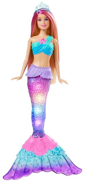 Кукла, русалка Mattel Barbie Dreamtopia Twinkle Lights Mermaid HDJ36, 30 см, многоцветный