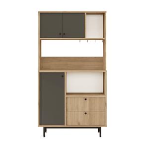 Daugiafunkcinė virtuvės spinta Kalune Design RE3-SA, antracito sp./ąžuolo sp., 88 cm x 35.5 cm x 161.2 cm