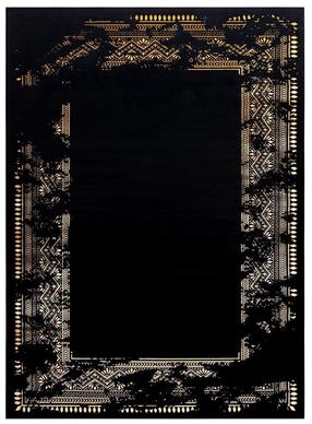 Ковровая дорожка Hakano Mosse Frame 2, золотой цв./черный цв., 300 см x 80 см