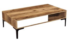 Kavos staliukas Kalune Design Istanbul, balta sp./riešuto sp., 105 cm x 60 cm x 32.6 cm