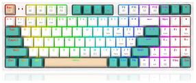 Bezvadu spēļu tastatūra Redragon K643WGC-RGB-PRO, EN, balta krās.