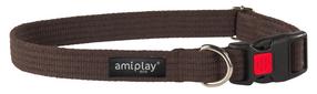 Kaelarihm koertele Amiplay Cotton with Lock, pruun v., 320 - 520 mm x 20 mm, 32-52