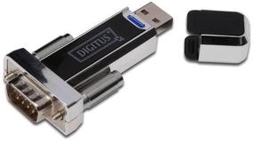 Adapteris Digitus USB - RS-232 USB 1.1, Serial Port, 80 m, tērauda krās.