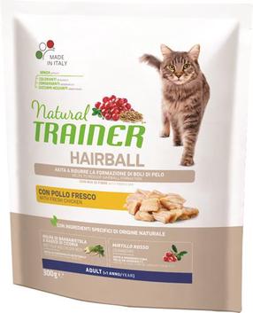 Šlapias kačių maistas Natural Trainer Hairball, vištiena, 0.3 kg