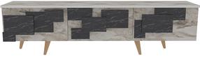 ТВ стол Kalune Design 3 D, белый цв., 350 мм x 1600 мм x 450 мм