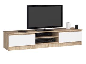 TV staliukas Akord RTV K160, balta sp./sonoma ąžuolo sp./šviesiai ruda sp., 40 cm x 160 cm x 33 cm