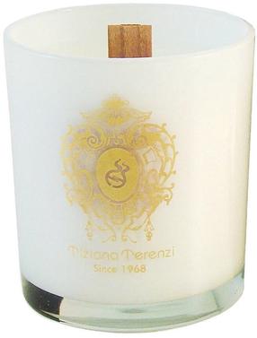 Svece, aromātiskā Tiziana Terenzi Ischia orchid, 38 h, 170 g, balta krās.