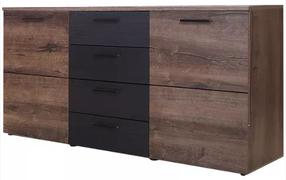 Kumode Forte Durango DRGK231-L41, tumši pelēka krās./tumša ozola krās., 81 cm x 150 cm x 42 cm