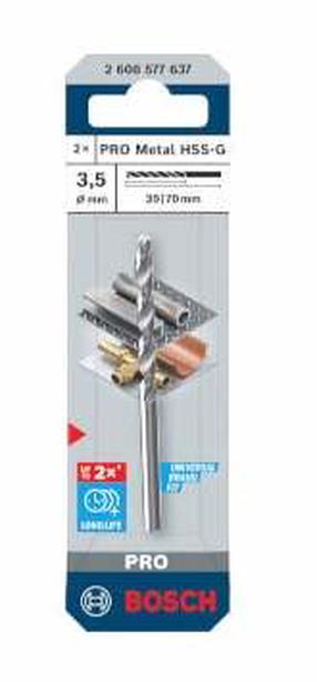 Metallist puur Bosch, metall, hss-g, silindriline, 3.5 mm x 7 cm