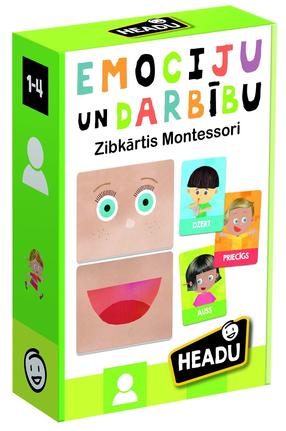 Izglītojošās kartes Headu Flashcards Emotions And Actions Montessori, LV