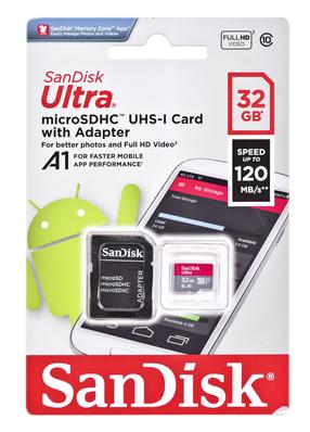 Mälukaart SanDisk Ultra, 32 GB, 120 Mb/s - 10 Mb/s