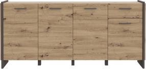 Komoda Forte OSTK243-C822, pilka sp./rusva sp., 86.1 cm x 186.5 cm x 41.3 cm