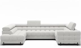 Kampinė sofa - lova Fectory, balta, 346 x 205 cm x 93 cm