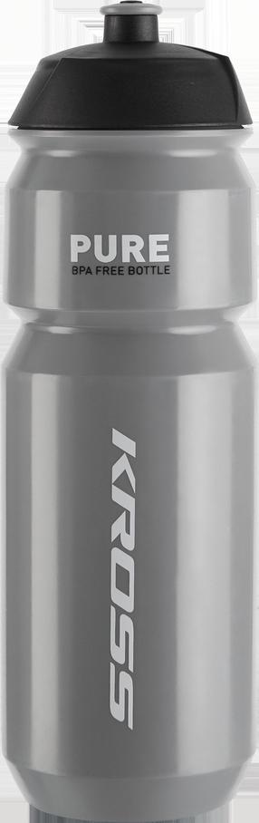 Velosipēdu pudele Kross Pure, plastmasa, pelēka krās.