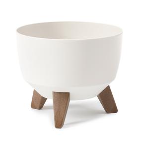 Puķu pods uz kājiņām Lamela Roma 880-74, plastmasa, Ø 29 cm, krēmkrāsa