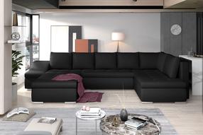 Kampinė sofa Giovanni Soft 11, juoda sp., kairinė, 200 x 340 cm x 88 cm