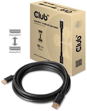 Laidas Club 3D DisplayPort 1.4 HBR3 8K Displayport, Displayport, 4 m, juoda