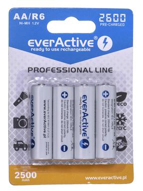Аккумуляторные батарейки Everactive, AA, 2600 мАч, 4 шт.