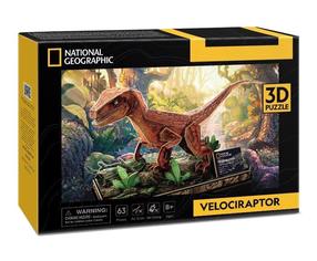 3D пазл National Geographic National Geographic Welociraptor 306-DS1053, 39 см x 16.5 см, 63 шт., многоцветный