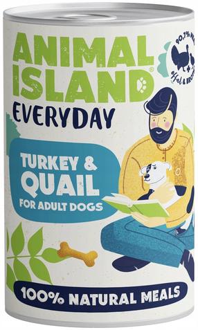 Šlapias šunų maistas Animal Island Everyday Turkey & Quail, kalakutiena, 0.4 kg