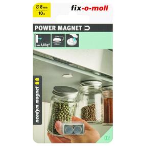 Magnetas Fix-O-Moll, pilka sp., 10 vnt.