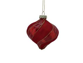 Eglītes rotājums Christmas Touch EB440039, zelta krās./sarkana krās., 8 cm, stikls