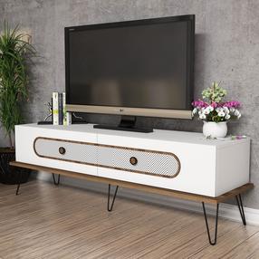 TV staliukas Kalune Design Ekol, balta sp., 40 cm x 145 cm x 45 cm