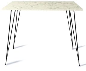 Stalas Kalune Design Sandalf, balta sp./pilka sp., 90 cm x 90 cm x 75 cm