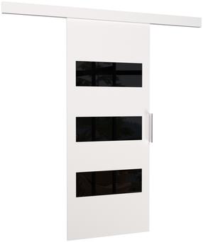 Durvis Ares 86, bīdāmām iekšdurvīm, 205 cm, balts krās./melns krās.