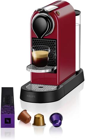 Kapsulu kafijas automāts Krups Nespresso CitiZ XN7415, sarkana krās.