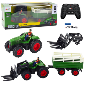 Rc трактор Lean Toys Farm Machine, 1:24, черный цв./зеленый цв.