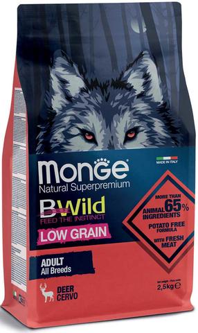 Sausas šunų maistas Monge BWild, elnių mėsa, 12 kg