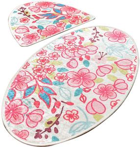 Комплект ковриков для ванны Foutastic Dolce Oval 359CHL2113, многоцветный, 100 см x 60 см
