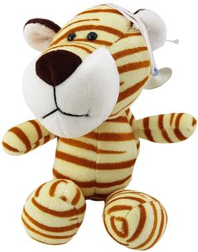 Плюшевая игрушка тигр Lean Toys, кремовый цв./коричневый цв., 23 см