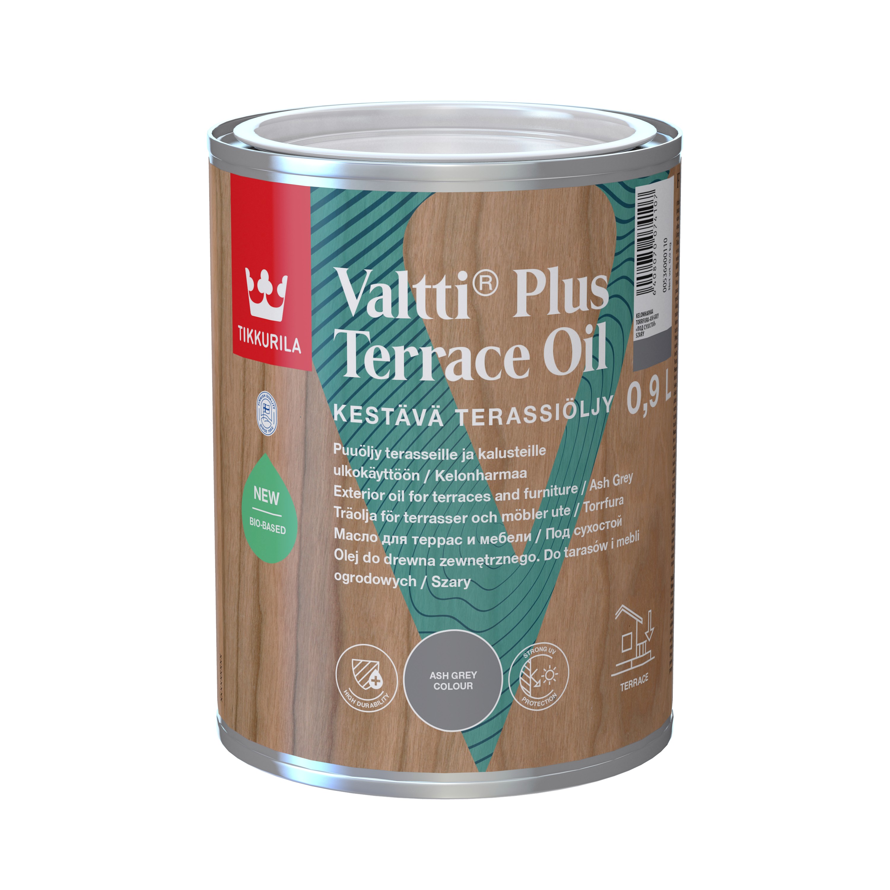 Puiduõli Tikkurila Valtti Plus Terrace Oil, hall v., 0.9 l