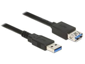 Vads Delock USB / USB USB 3.0 A male, USB 3.0 A female, 5 m, melna krās.