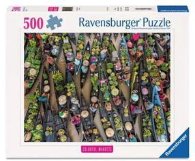 Puzle Ravensburger Floating Market Indonesia, 36 cm x 49 cm, 500 gab., daudzkrāsaina